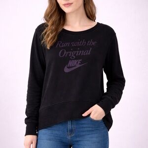 Nike Black Crewneck with Purple Text